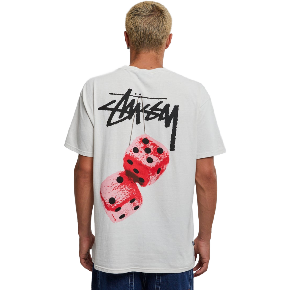 Stussy | Fuzzy Dice Ss Tee Pigment Washed White